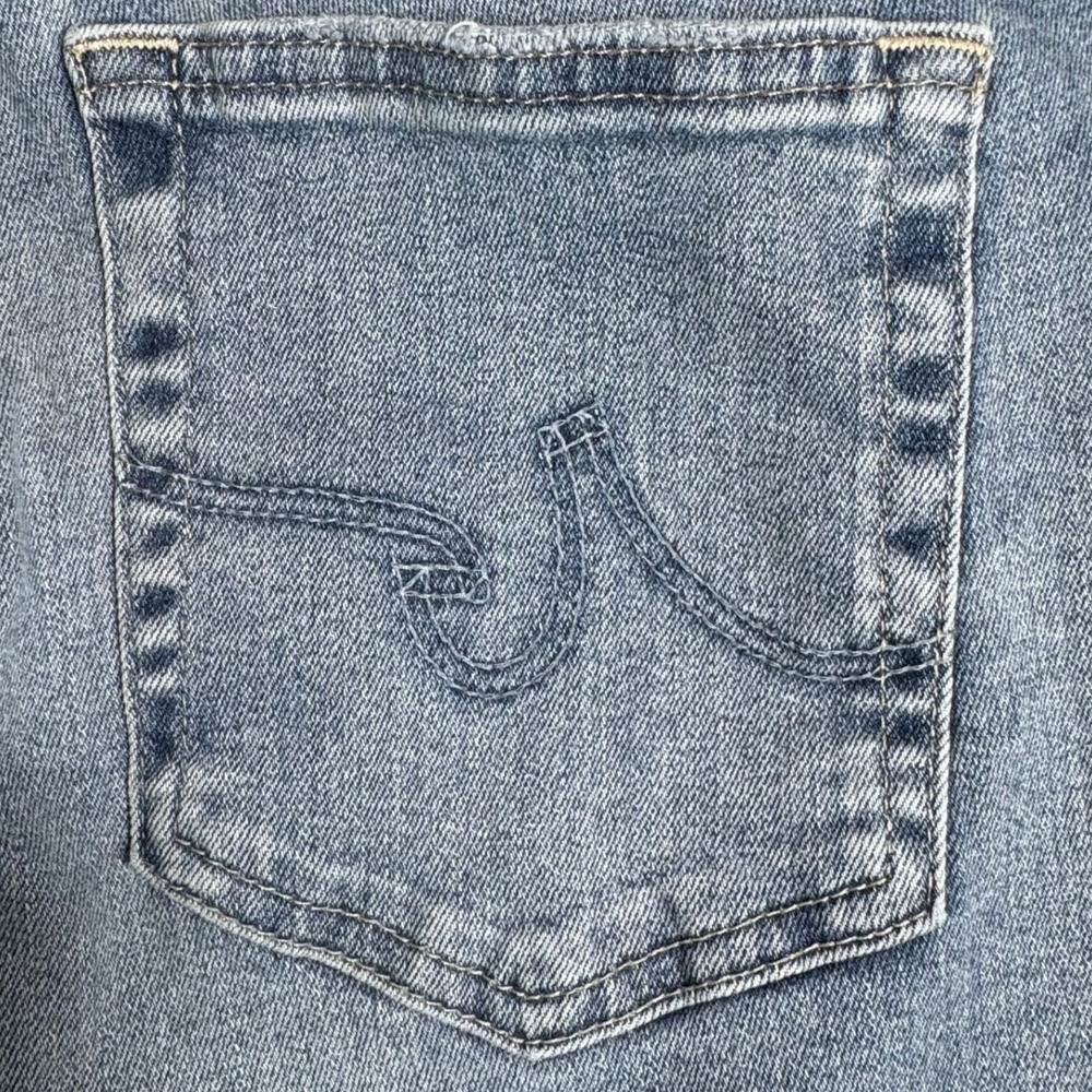AG Adriano Goldschmied Farrah Boot Crop High Rise Jeans Light Wash Raw Hem 32 - Picture 3 of 9
